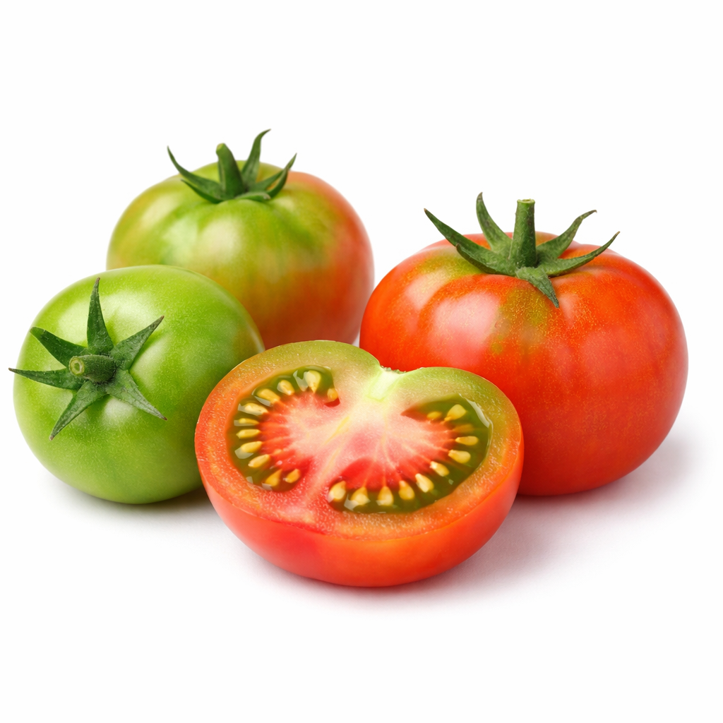 Less ripe tomato