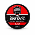 Black 50 mL Shoe Treats Carnauba Wax Shoe Polish tin on a clean white background
