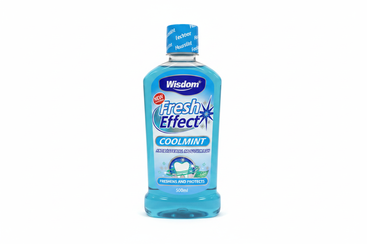 Wisdom Fresh Effect Coolmint Antibacterial Mouthwash 500ml