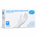 White Vinyl/Nitrile Blend Gloves 100pcs – Size M