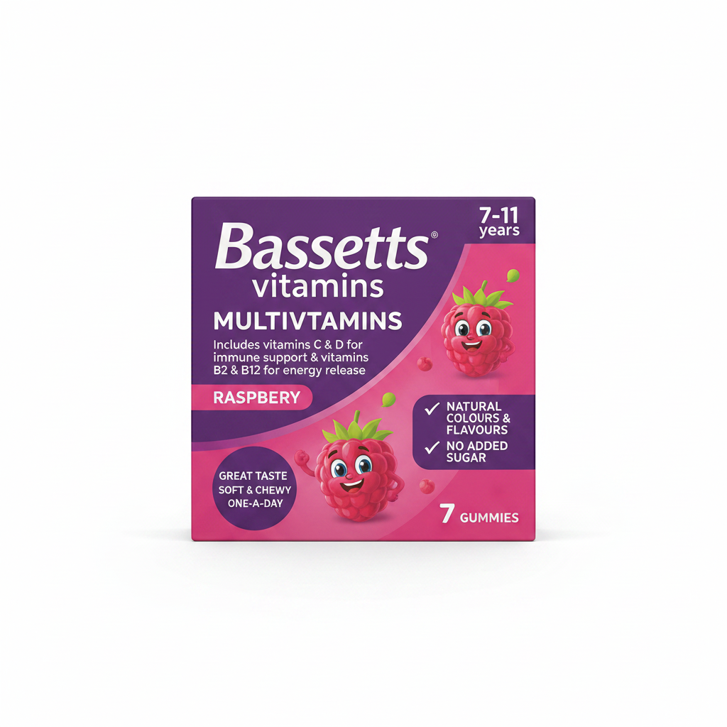 Bassetts Vitamins Multivitamins 7-11 Years Raspberry 7 Gummies