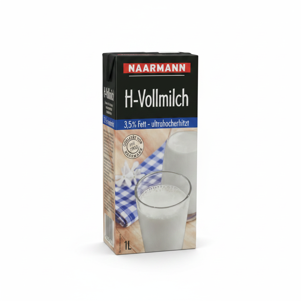 Naarmann H-Vollmilch Full Fat UHT Milk 3.5% 1L