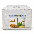 Pineapple juice case on a white background