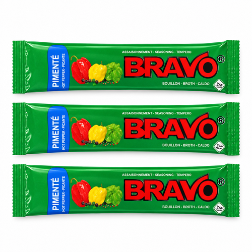Three Bravo Pimenté sachets